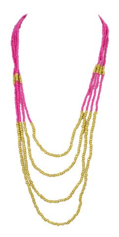 COLLAR BEADS 4 LINEAS COMBI NEGRO