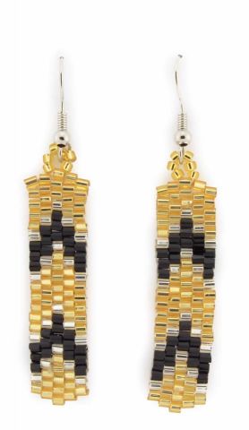 PENDIENTES BEADS BRILLO P. DORADO