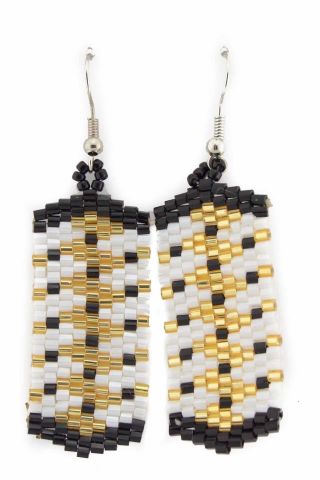 PENDIENTES BEADS BRILLO G. BLANCO