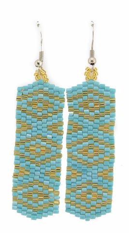 PENDIENTES BEADS BRILLO G. TURQUESA