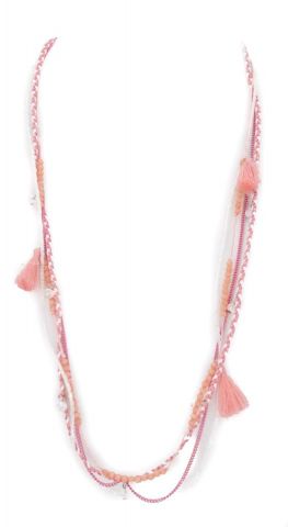 COLLAR LARGO 3V. FINAS BORL ROSA