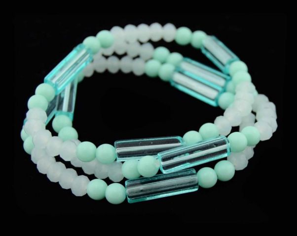 PULSERA MIX LONG. SQUARE 3V. VERDE