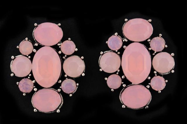 PENDIENTES ROMBO STONES ROSA