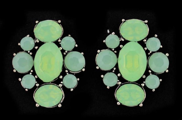 PENDIENTES ROMBO STONES VERDE