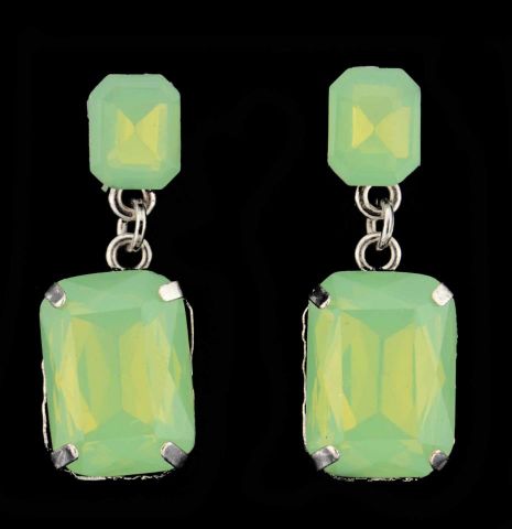 PENDIENTES RECTANG. VERDE