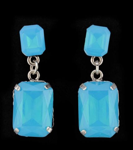 PENDIENTES RECTANG. AZUL