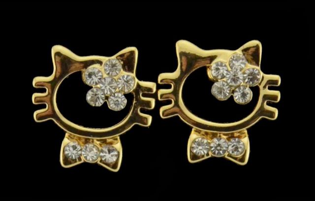 PENDIENTES MIN GATO STON