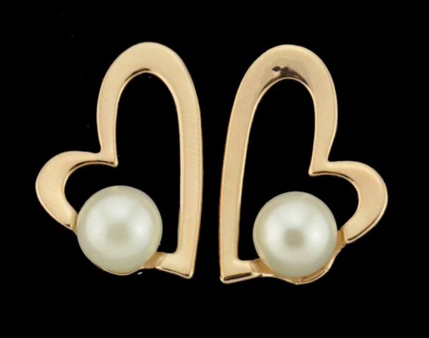 PENDIENTES CORAZON CON PERLA