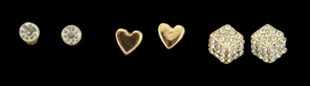 PENDIENTES SET 3 BR. CORAZ CUBO