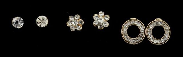 PENDIENTES SET 3 BRILLO FLOR CI