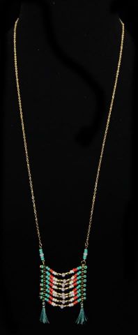 COLLAR BEADS HORIZ. 2 POMPO