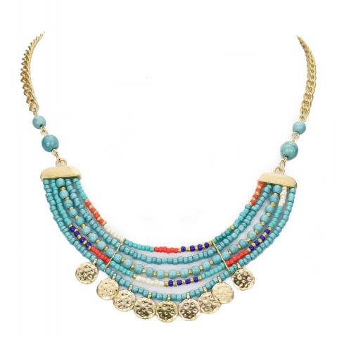 COLLAR ROMI MONEDAS TURQUESA