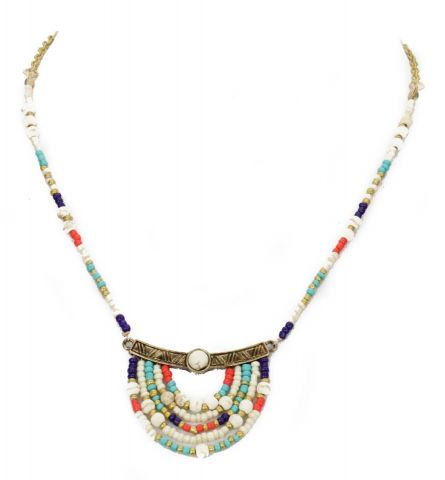 COLLAR MEDIO CIRC. ABALORIS CRUDO