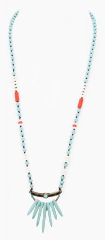 COLLAR LARGO 7 LANZAS TURQUESA