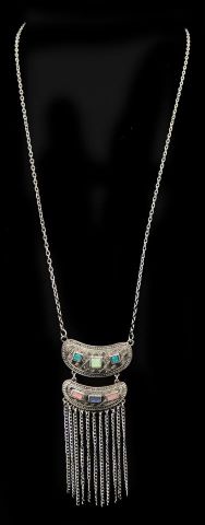 COLLAR COLG. ARABIC 2 LAG. PLATEADO