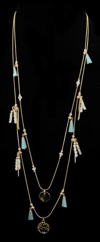 COLLAR LARGO FINO 2V. COLA  AZUL