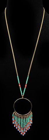 COLLAR MEI ARO TURQUES-ROJO