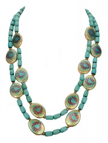 COLLAR 2V. PAST. TURQ. PRIN