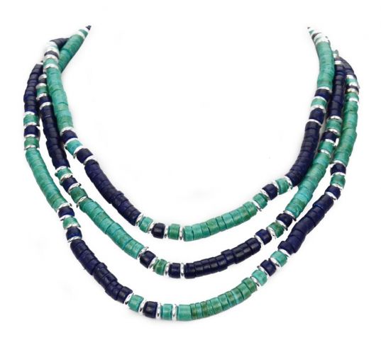 COLLAR COCO 3V. CORTO TURQUESA