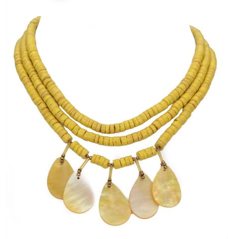 COLLAR 3V. COCO COLG. NACAR MOSTAZA