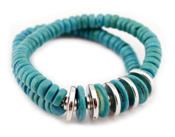 PULSERA PASTILLA NEPAL TURQUESA