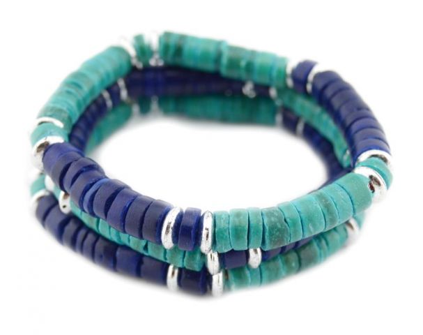 PULSERA COCO 3V. LARG. TURQUESA