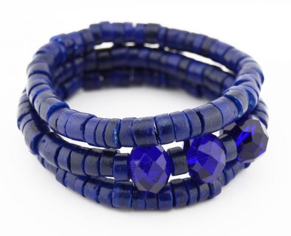 PULSERA 3V. COCO + STONES AZUL