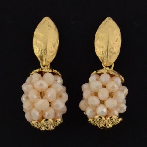 PENDIENTES BOLA RACIMO SALMON