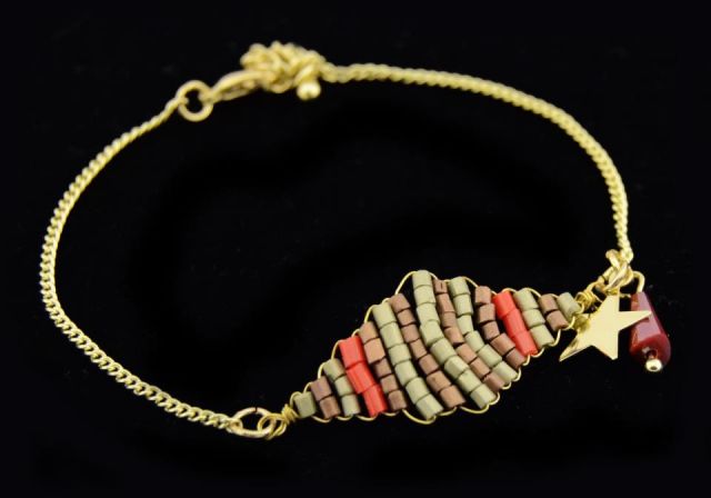 PULSERA MINI BEADS ROMBO