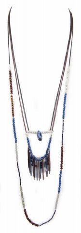 COLLAR LARGO 3 VUELTAS AZUL GRANATE