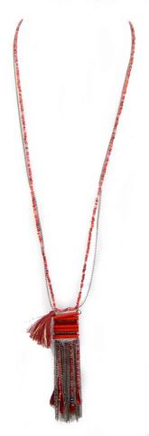 COLLAR COLG. NAVAJO TUBOS GRANATE
