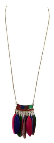 COLLAR COLG. PLUMAS ESMALTE MULTICOLOR