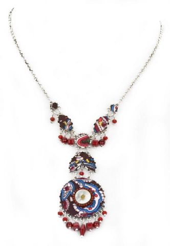 COLLAR TELA NACAR RDO. GRANATE