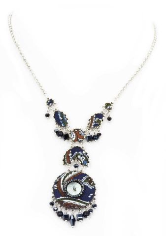COLLAR TELA NACAR RDO. AZUL