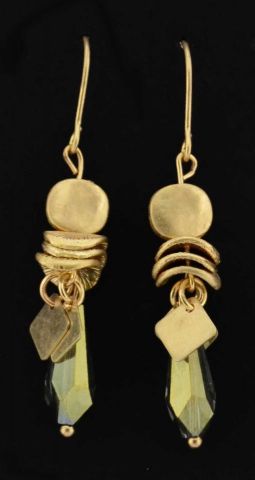 PENDIENTES MONEDA + PIEDRA FLEC
