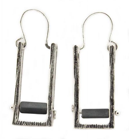 PENDIENTES ARO RECTANG GRIS