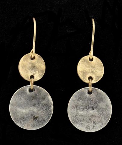 PENDIENTES 2 MONEDAS PLATEADO