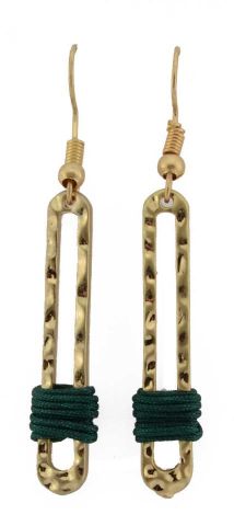 PENDIENTES 3,5 RECT. LARGO+HILO DORADO