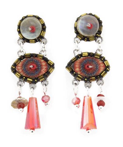 PENDIENTES TELA POST + GO ROJO