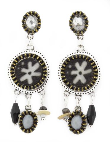 PENDIENTES PSICODELIC B & N