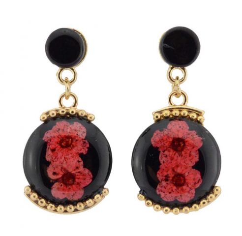 PENDIENTES FLORES NATURALES RDO NEGRO