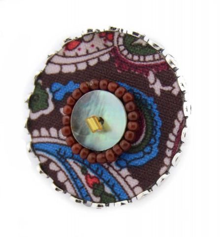 ANILLO TELA NACAR RDO GRANATE