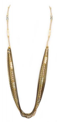 COLLAR LARGO VUELTAS MEDIO MARRON