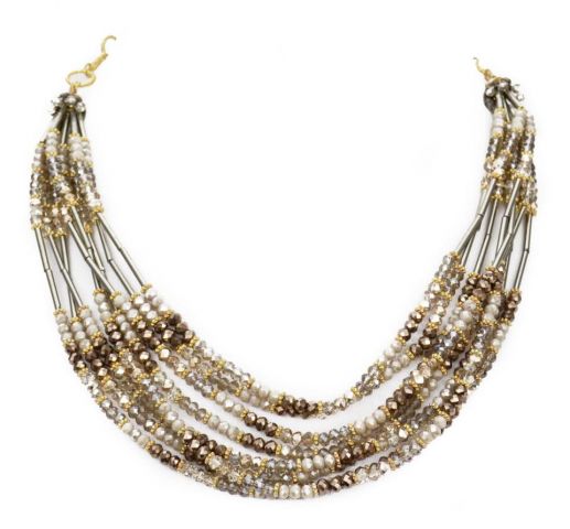 COLLAR VUELTAS CORTO MARRON