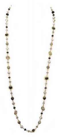 COLLAR LARGO FINO EN ARANDE NEGRO