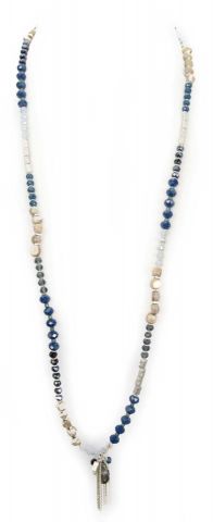 COLLAR LARGO PIEZAS MET. RE AZUL