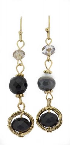 PENDIENTES FINO ARANDELA NEGRO