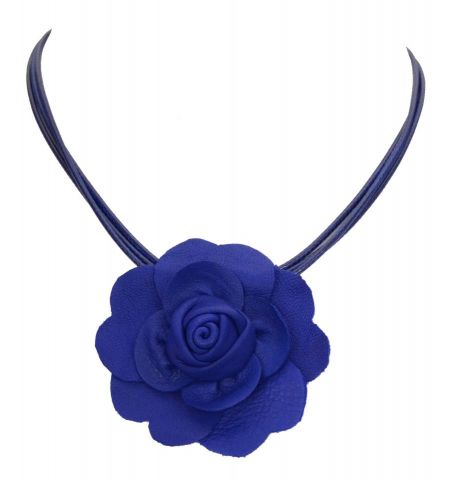COLLAR ROSA PIEL AZUL