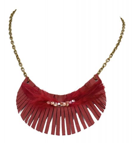 COLLAR BAB HORIZONTAL HOJAD GRANATE