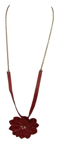 COLLAR COLG. LARGO FLOR 3 GRANATE